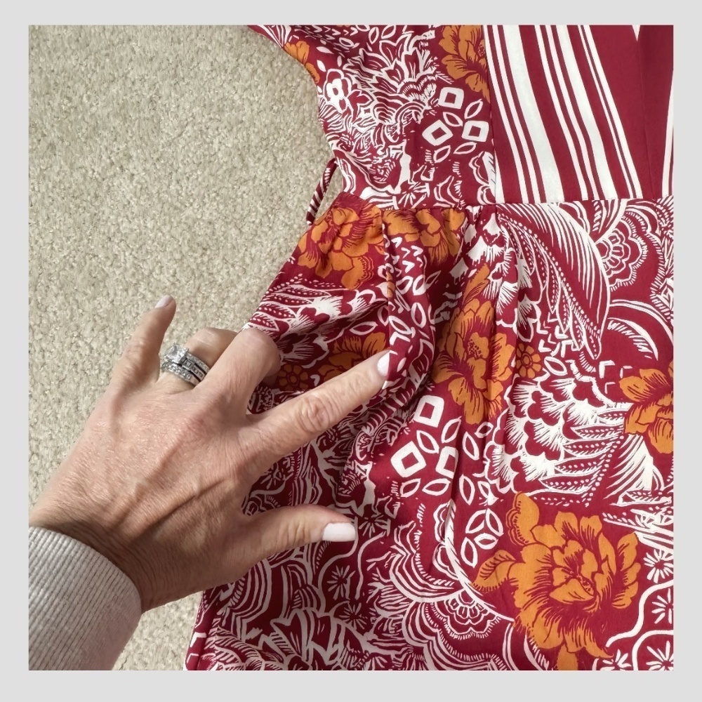 Elie Tahari Jumpsuit Silk Occasion Jumpsuit Botanical All Over Print V-Neck Belt - Picture 9 of 16